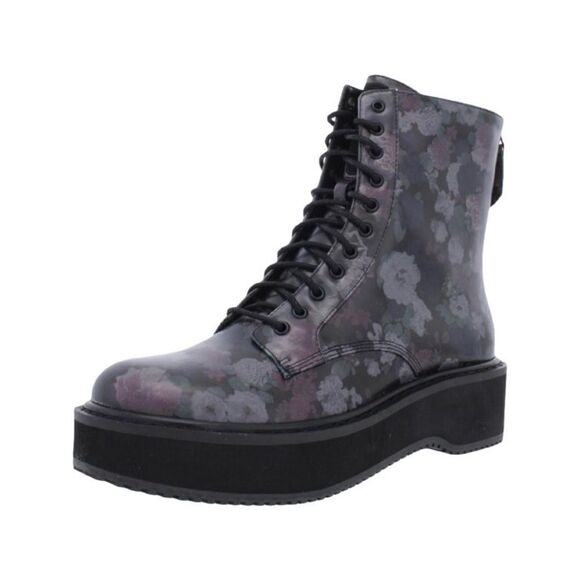 Kendall + Kylie Hunt Women's Faux Leather Lace-Up Boot Color Black - Picture 1 of 8